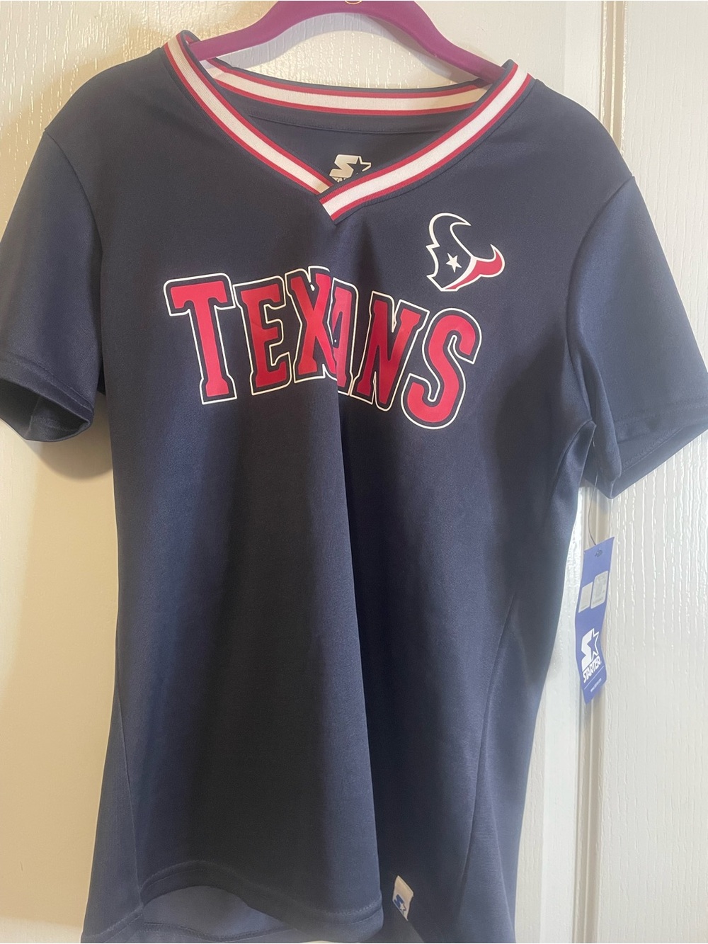 NFL Navy Houston Texans Short Sleeve Jersey Tee with Red & White Accents